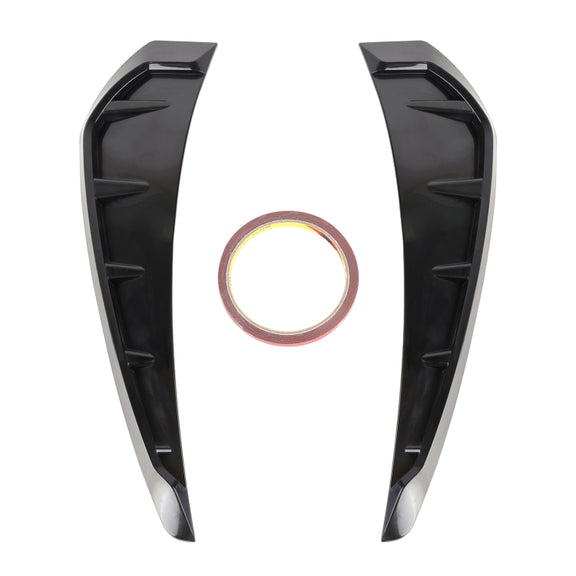 2 PCS Car Soft Silicone Decorative Sticker Outside Sticker, Bright Black