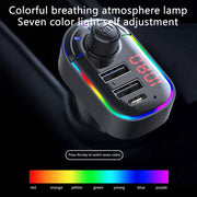 C12 Multifunctional Car Dual USB Charger Bluetooth FM Transmitter with Atmosphere Light