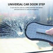 Multi-functional Car Door Sill Step Pedals Pads with Safety Hammer(Black)