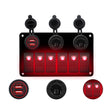 Multi-functional Combination Switch Panel 12V / 24V 6 Way Switches + Dual USB Charger for Car RV Marine Boat (Red Light) - Car Switches by PMC TechLife | Online Shopping South Africa | PMC TechLife | Buy Now Pay Later Mobicred