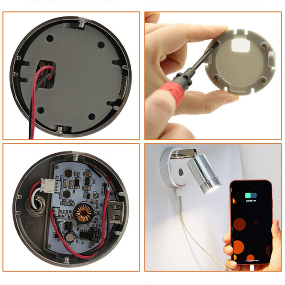 130mm RV 10-30V Multi-functional Reading Light with Touch Switch, Style: Hose