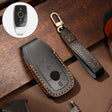 Hallmo Car Cowhide Leather Key Protective Cover Key Case for New Mercedes-Benz E300L(Black) - Car Key Cases by Hallmo | Online Shopping South Africa | PMC TechLife | Buy Now Pay Later Mobicred