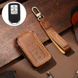 Hallmo Car Cowhide Leather Key Protective Cover Key Case for Honda 3-button Start(Brown) - Car Key Cases by Hallmo | Online Shopping South Africa | PMC TechLife | Buy Now Pay Later Mobicred