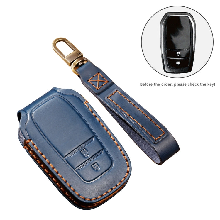Hallmo Car Cowhide Leather Key Protective Cover Key Case for Toyota Corolla 2017 2-button(Brown)