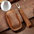 Hallmo Car Cowhide Leather Key Protective Cover Key Case for Geely Emgrand B Style(Brown) - Car Key Cases by Hallmo | Online Shopping South Africa | PMC TechLife | Buy Now Pay Later Mobicred