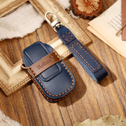 Hallmo Car Cowhide Leather Key Protective Cover Key Case for LEADING IDEAL One(Blue)