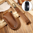 Hallmo Car Cowhide Leather Key Protective Cover Key Case for Tesla Model X B Style(Brown) - free shipping - PMC TechLife - Order now!