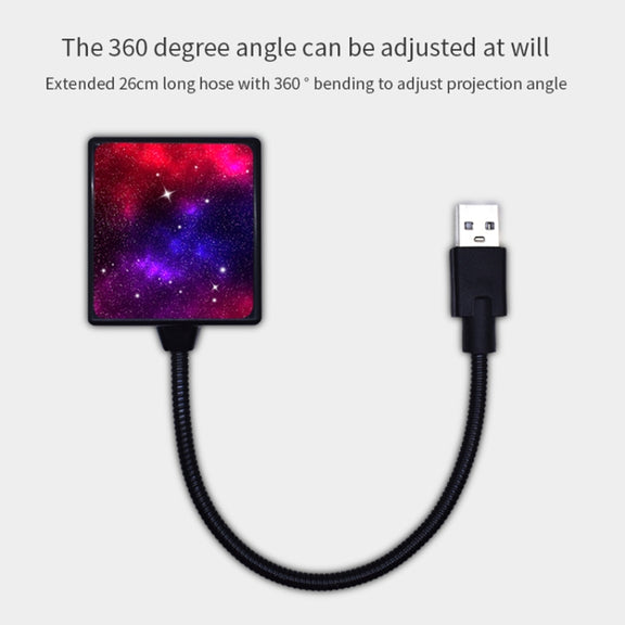 C208 5V 0.1W IPX4 USB Car Rotating Star Lights Red Blue Starry Sky Atmosphere Lamp