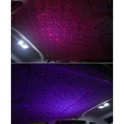 C208 5V 0.1W IPX4 USB Car Rotating Star Lights Red Blue Starry Sky Atmosphere Lamp