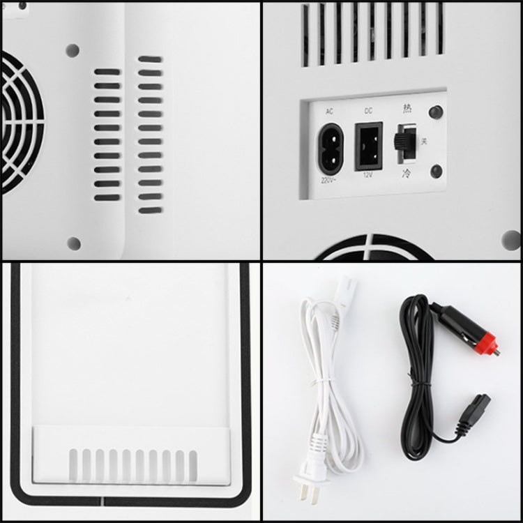 8L 37-48W Car / Home Mini Refrigerator(White)