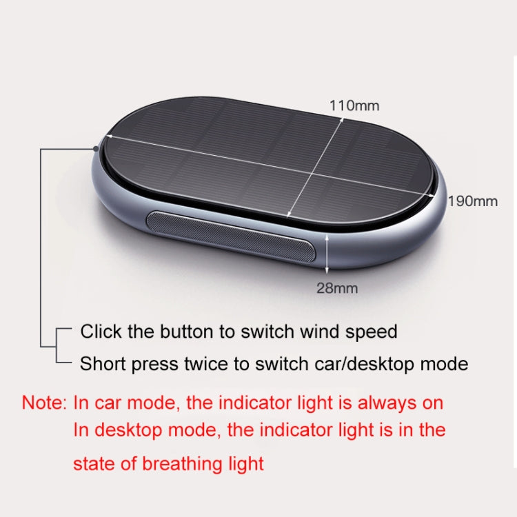 Car Wireless Negative Ion Solar Air Purifier(Grey)