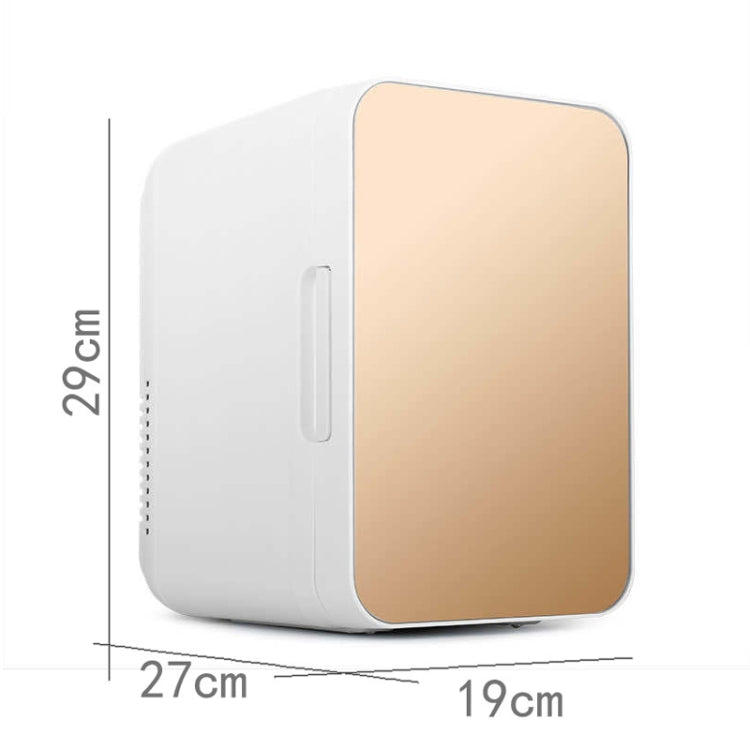 8L 37-48W Tempered Glass Panel Car / Home Mini Refrigerator US Plug(Gold)