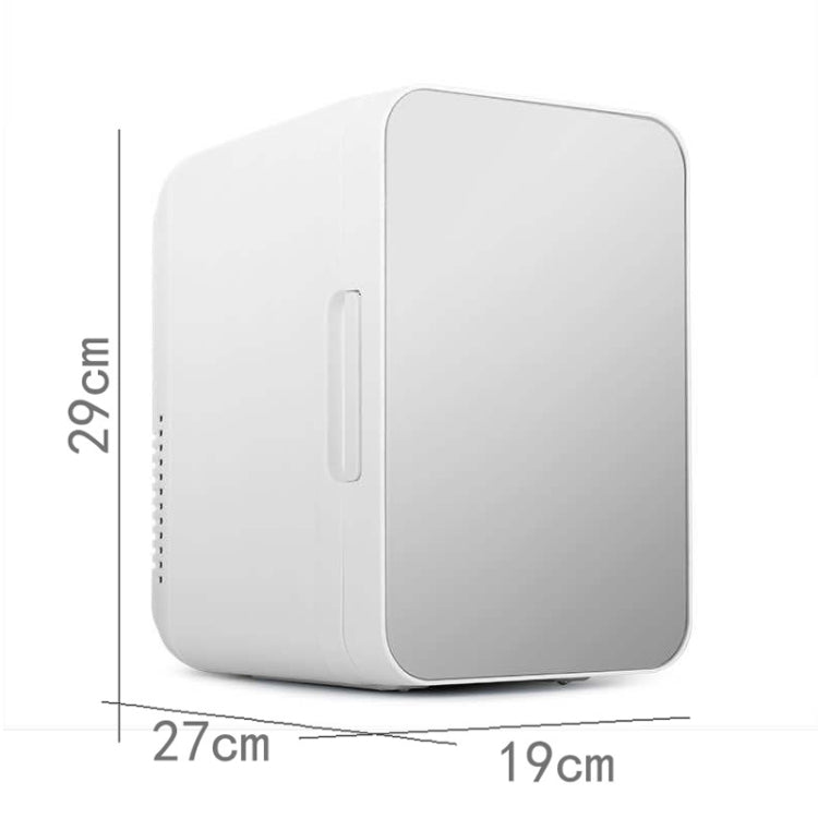8L 37-48W Tempered Glass Panel Car / Home Mini Refrigerator US Plug(Silver)