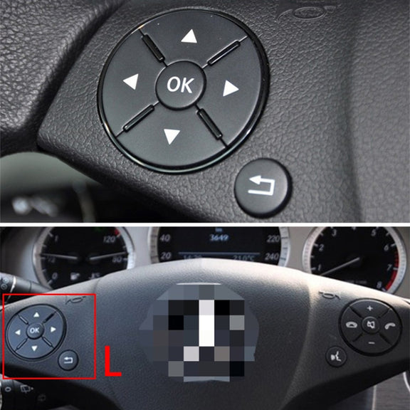 Car Multi-functional Steering Wheel Left Switch Button for Mercedes-Benz W204 / W212 / X204 2008-2015, Left and Right Drive Universal (Grey)