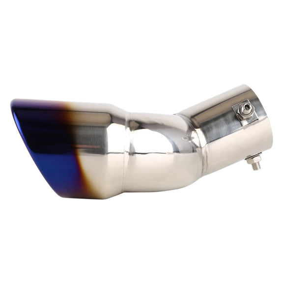 Universal Car Styling Stainless Steel Elbow Exhaust Tail Muffler Tip Pipe, Inside Diameter: 6cm (Blue)