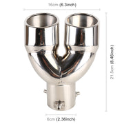 Universal Car Styling Stainless Steel Elbow Exhaust Tail Muffler Tip Pipe, Inside Diameter: 6cm (Silver)