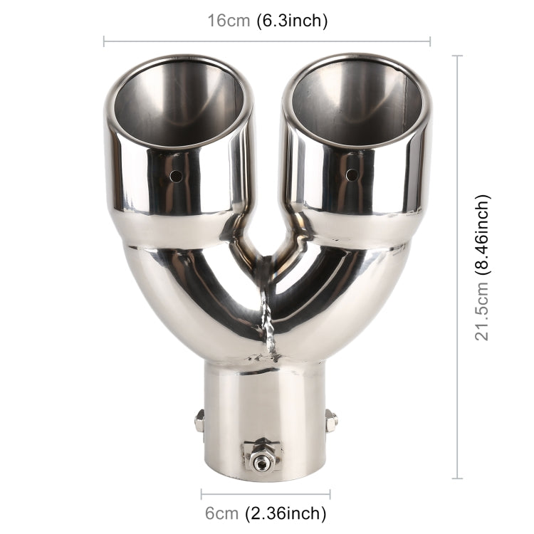 Universal Car Styling Stainless Steel Straight Exhaust Tail Muffler Tip Pipe, Inside Diameter: 6cm(Silver)