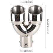 Universal Car Styling Stainless Steel Straight Exhaust Tail Muffler Tip Pipe, Inside Diameter: 6cm(Silver)
