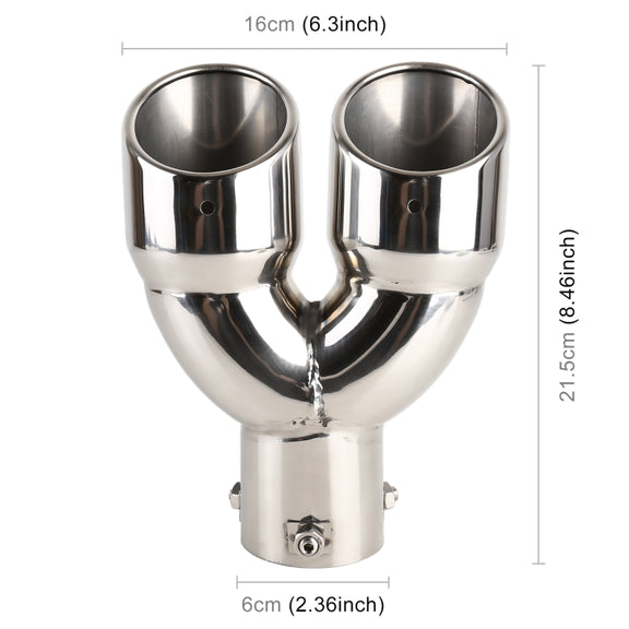 Universal Car Styling Stainless Steel Straight Exhaust Tail Muffler Tip Pipe, Inside Diameter: 6cm(Silver)