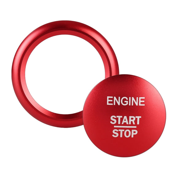 Car Engine Start Key Push Button Ring Trim Sticker Decoration for Mercedes-Benz A-Class 2013-2018 / C-Class 2015-2018 / GLA (Red)