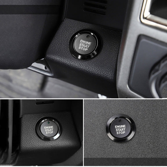 Car Engine Start Key Push Button Ring Trim Sticker Decoration for Ford F150 (Black)