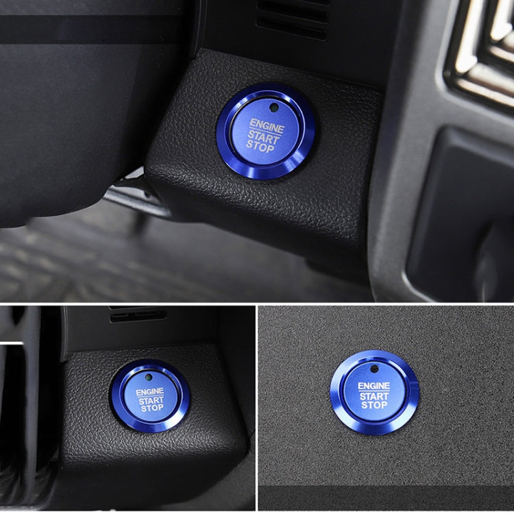 Car Engine Start Key Push Button Ring Trim Sticker Decoration for Ford F150 (Blue)