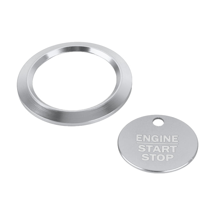 Car Engine Start Key Push Button Ring Trim Sticker Decoration for Ford F150 (Silver)