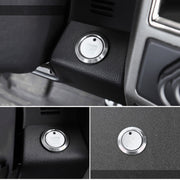 Car Engine Start Key Push Button Ring Trim Sticker Decoration for Ford F150 (Silver)