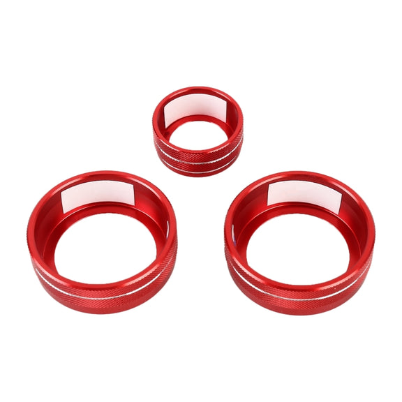 3 PCS Car Metal Air Conditioner Knob Case for Honda CR-V 2017-2021 (Red)