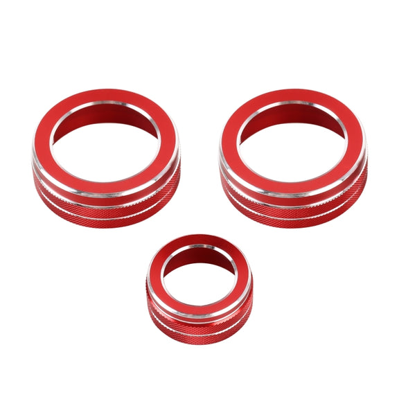 3 PCS Car Metal Air Conditioner Knob Case for Honda CR-V 2017-2021 (Red)