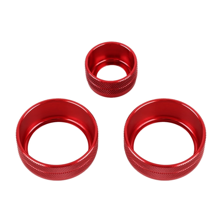 3 PCS Car Metal Air Conditioner Knob Case for BMW X1 / X2 / GT (Red)