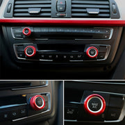 3 PCS Car Metal Air Conditioner Knob Case for BMW X1 / X2 / GT (Red)