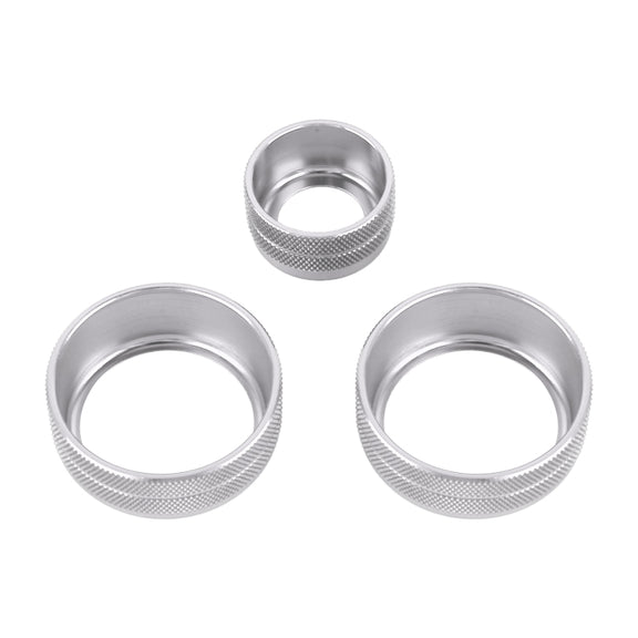 3 PCS Car Metal Air Conditioner Knob Case for BMW X1 / X2 / GT (Silver)