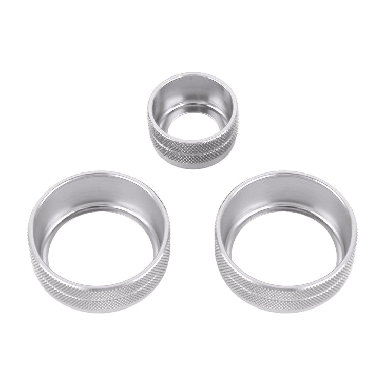 3 PCS Car Metal Air Conditioner Knob Case for BMW X1 / X2 / GT (Silver)