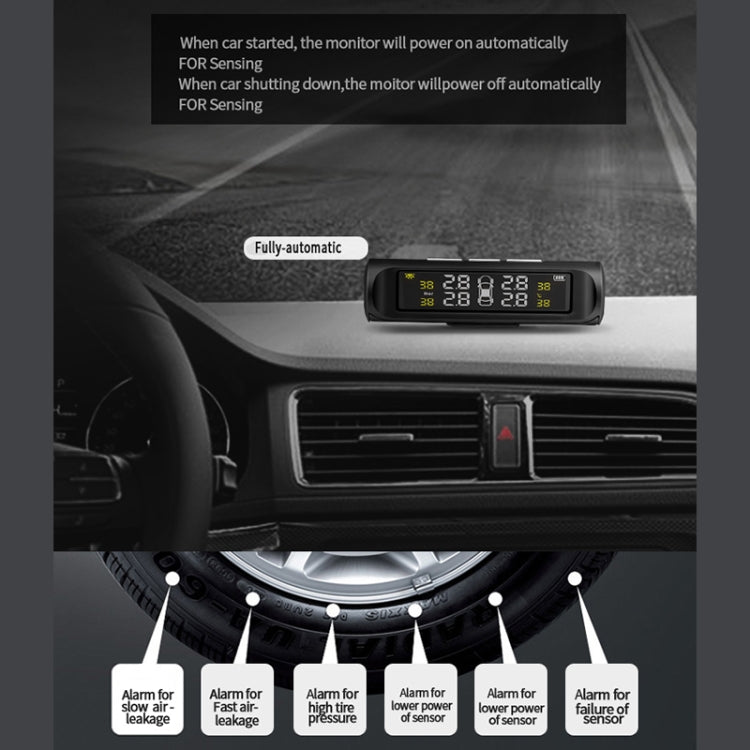 YB-Q0248 Universal Car Wireless Solar External Tire Pressure Monitor Detector