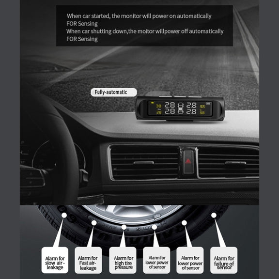 YB-Q0248 Universal Car Wireless Solar External Tire Pressure Monitor Detector