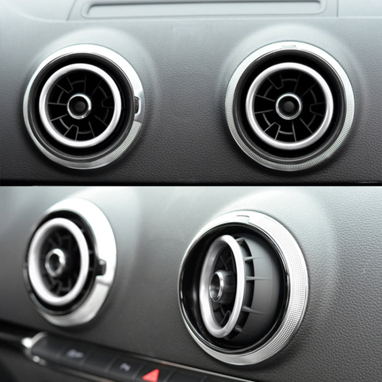 4 PCS / Set Air Conditioning Vent Metal Decorative Ring for Audi A1(Silver)
