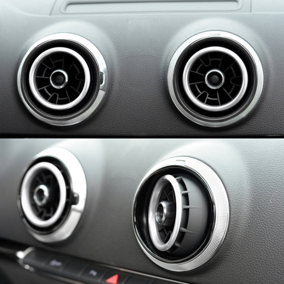 4 PCS / Set Air Conditioning Vent Metal Decorative Ring for Audi A1(Silver)
