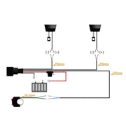 24V 2 in 1 Car / Motorcycle LED Spotlight Headlight Flashing Wiring Harness Cable