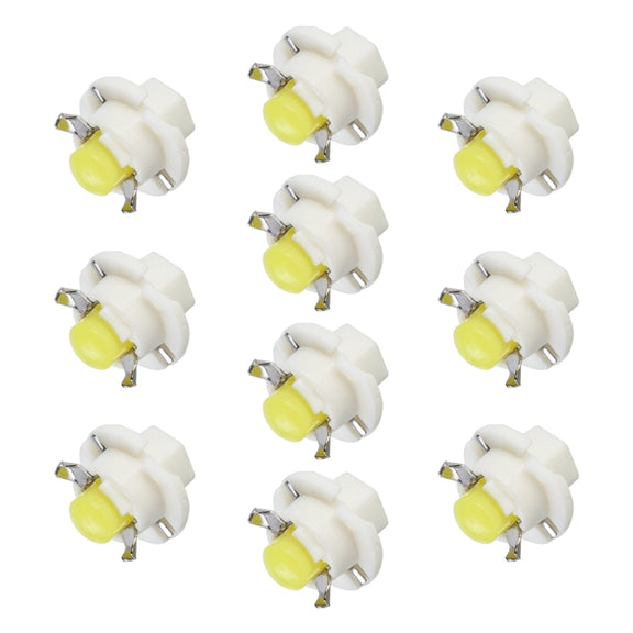 10 PCS B8.4 0.2W DC12V Wedge Instrument Panel COB LED Light Dashboard Gauge Cluster Indicator Lamp Bulb (White Light)