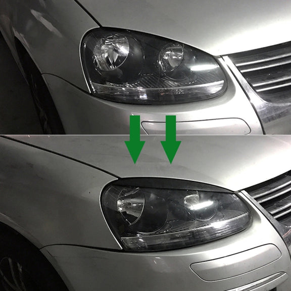 Car Headlight Eyebrow Decoration Sticker for Volkswagen Golf 5 (Carbon Fiber Black)