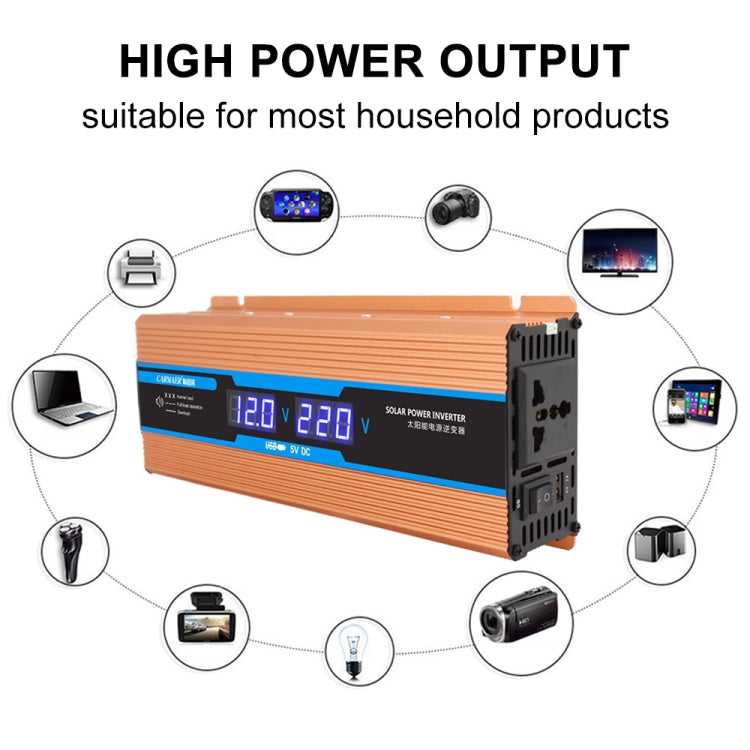 Carmaer Modified Sine Wave 48V to 220V 500W Car Multi-function Double Digital Display Inverter Household Power Converter