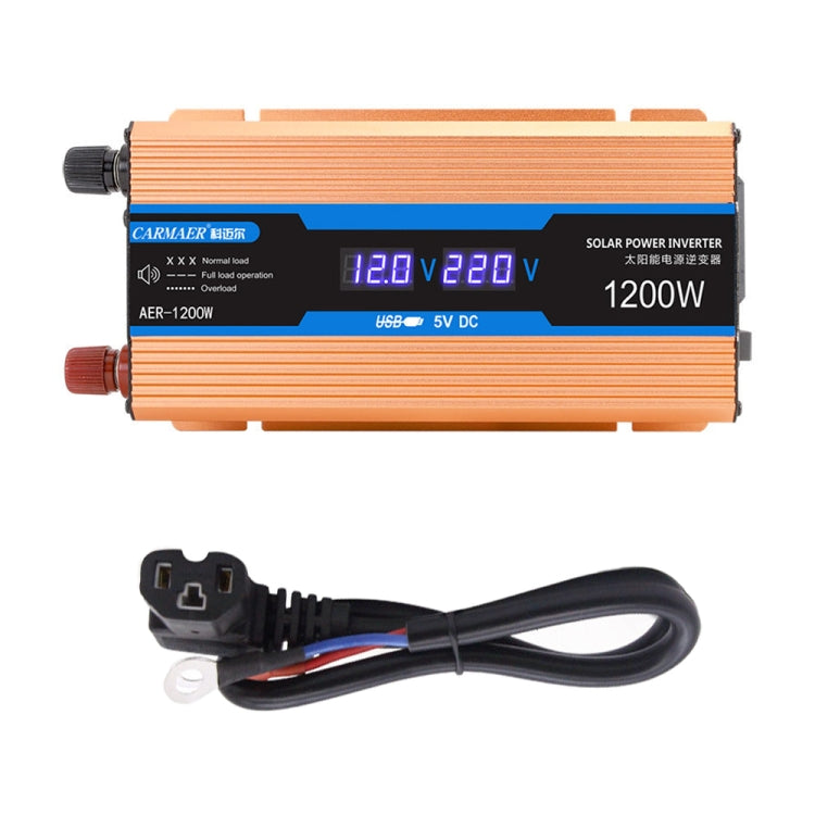 Carmaer Modified Sine Wave 48V to 220V 1200W Car Multi-function Double Digital Display Inverter Household Power Converter
