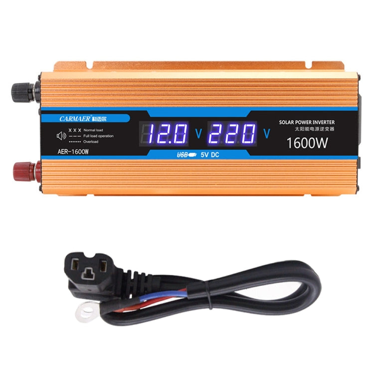 Carmaer Modified Sine Wave 48V to 220V 1600W Car Multi-function Double Digital Display Inverter Household Power Converter