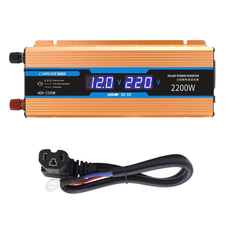 Carmaer Modified Sine Wave 48V to 220V 2200W Car Multi-function Double Digital Display Inverter Household Power Converter