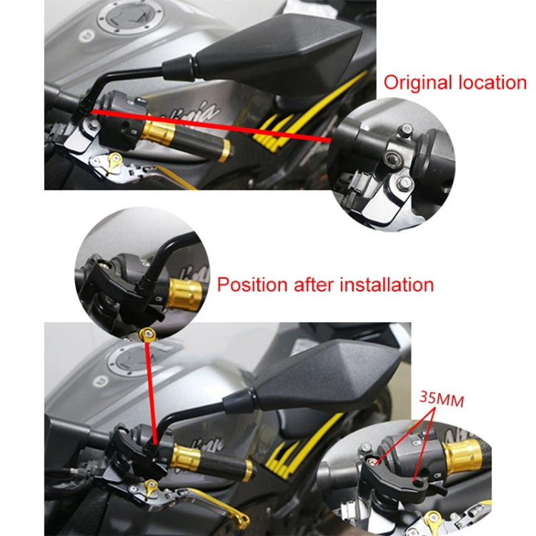 SF-YSZ-2 Mirror Code Motorcycle Modification Aluminum Alloy CNC Rearview Extension Bracket Set (Titanium Color)