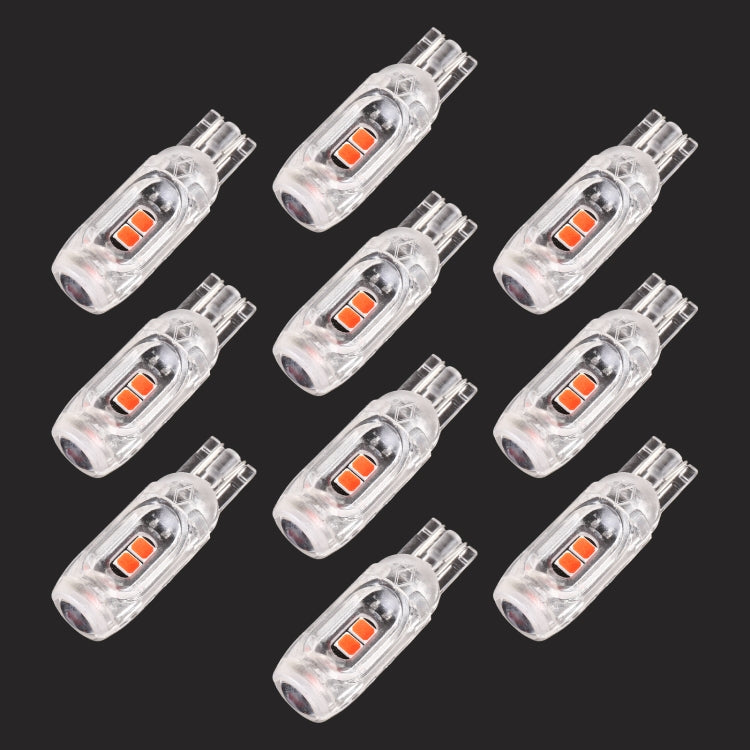 10 PCS T10 DC12V / 1W Car Clearance Light 5LEDs SMD-3030 Lamp Beads (Red Light)