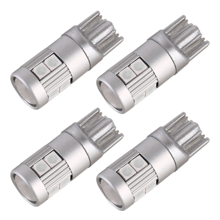 4 PCS T10 DC12V / 2W Car Clearance Light 9LEDs SMD-3030 Lamp Beads (Blue Light)