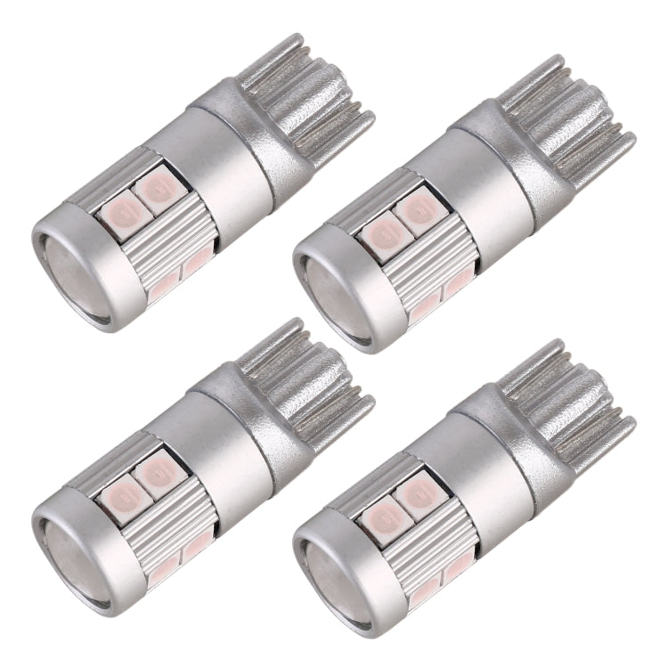 4 PCS T10 DC12V / 2W Car Clearance Light 9LEDs SMD-3030 Lamp Beads (Pink Light)
