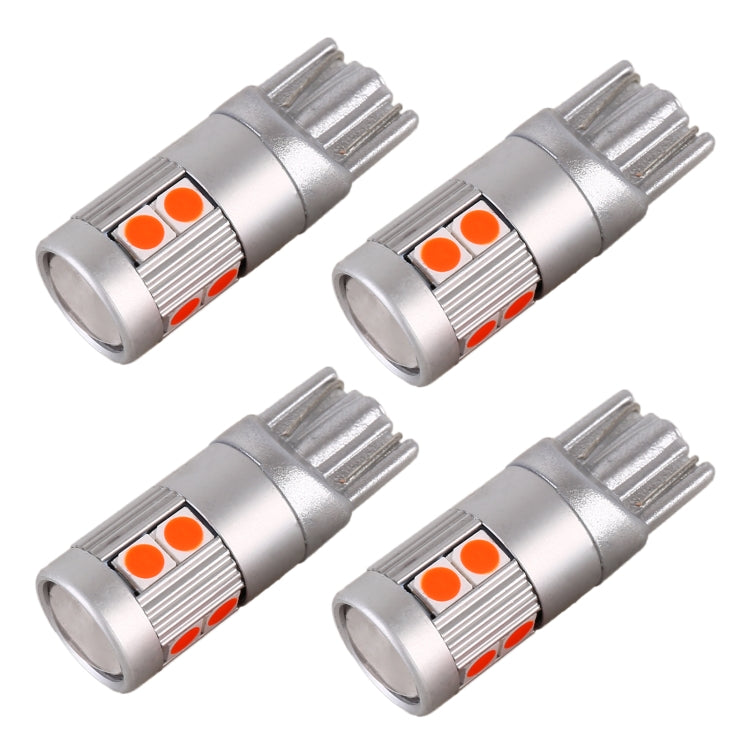 4 PCS T10 DC12V / 2W Car Clearance Light 9LEDs SMD-3030 Lamp Beads (Red Light)